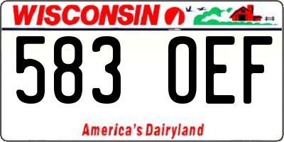 WI license plate 583OEF
