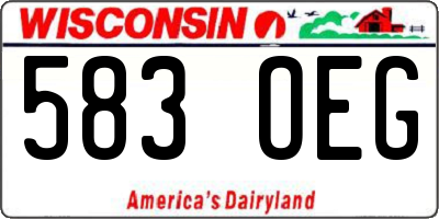 WI license plate 583OEG