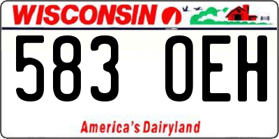 WI license plate 583OEH