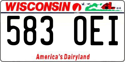 WI license plate 583OEI
