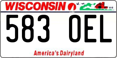 WI license plate 583OEL
