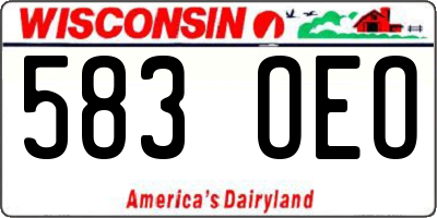 WI license plate 583OEO
