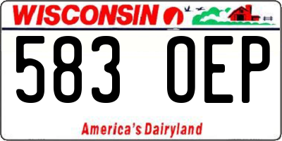WI license plate 583OEP