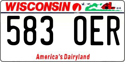 WI license plate 583OER