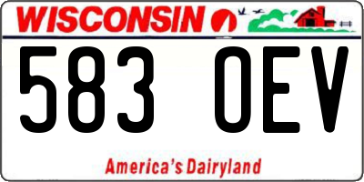 WI license plate 583OEV