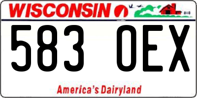 WI license plate 583OEX