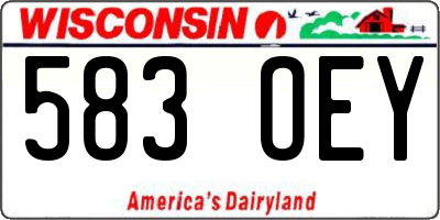 WI license plate 583OEY