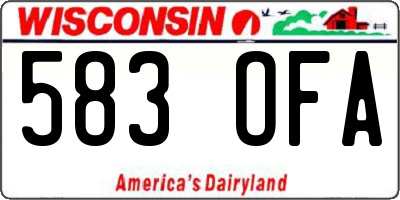 WI license plate 583OFA