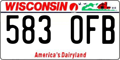 WI license plate 583OFB