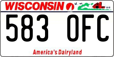 WI license plate 583OFC