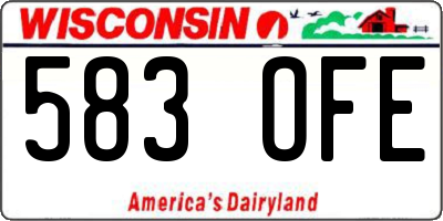 WI license plate 583OFE