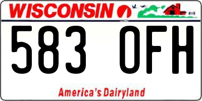 WI license plate 583OFH