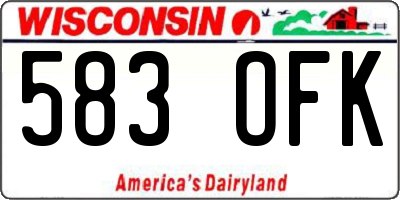 WI license plate 583OFK