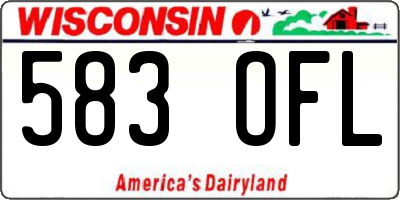 WI license plate 583OFL