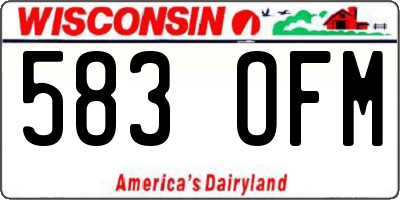 WI license plate 583OFM