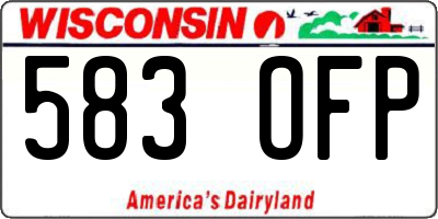 WI license plate 583OFP