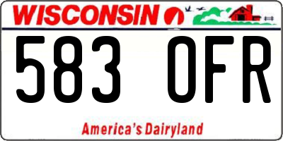 WI license plate 583OFR