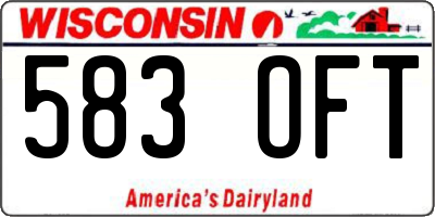 WI license plate 583OFT
