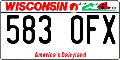 WI license plate 583OFX