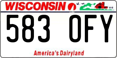 WI license plate 583OFY