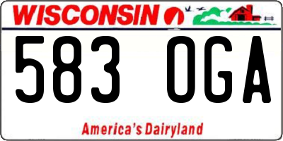 WI license plate 583OGA