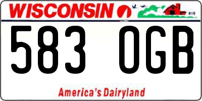 WI license plate 583OGB