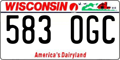 WI license plate 583OGC