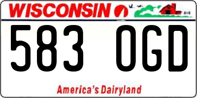 WI license plate 583OGD