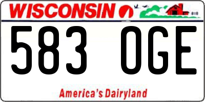 WI license plate 583OGE