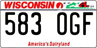 WI license plate 583OGF