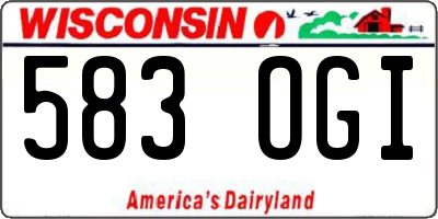 WI license plate 583OGI