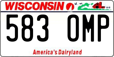 WI license plate 583OMP