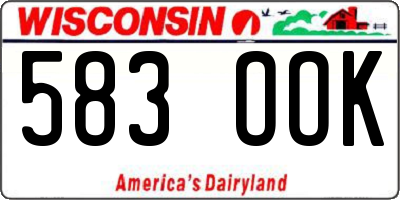 WI license plate 583OOK
