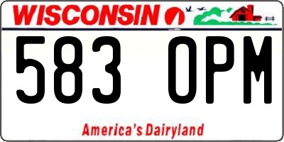 WI license plate 583OPM