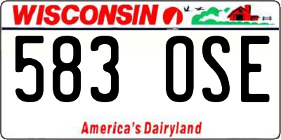 WI license plate 583OSE