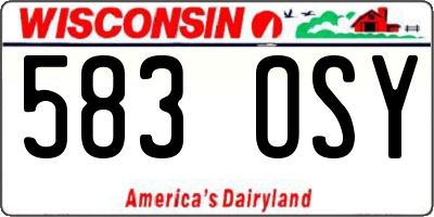 WI license plate 583OSY