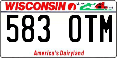 WI license plate 583OTM