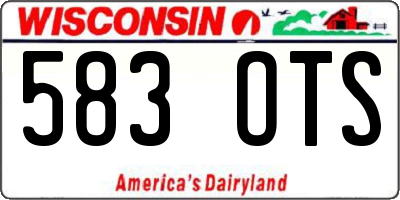 WI license plate 583OTS