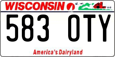 WI license plate 583OTY