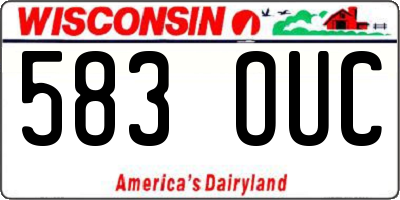 WI license plate 583OUC