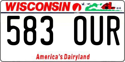 WI license plate 583OUR