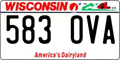 WI license plate 583OVA