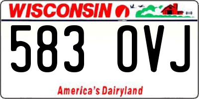 WI license plate 583OVJ