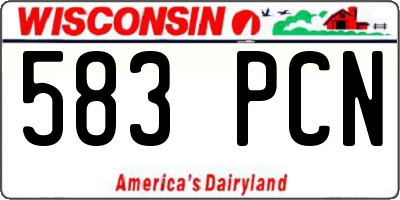 WI license plate 583PCN