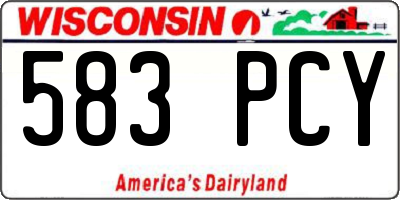 WI license plate 583PCY