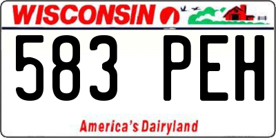 WI license plate 583PEH