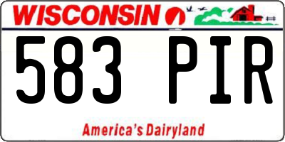 WI license plate 583PIR