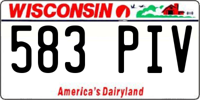 WI license plate 583PIV