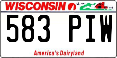 WI license plate 583PIW
