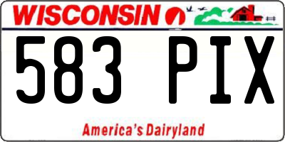 WI license plate 583PIX